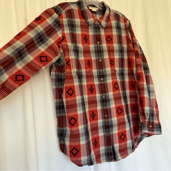 Ariat Shirt Womens XXL Button Up Plaid Southwestern Aztec 100% Cotton Woven - Picture 2 of 7